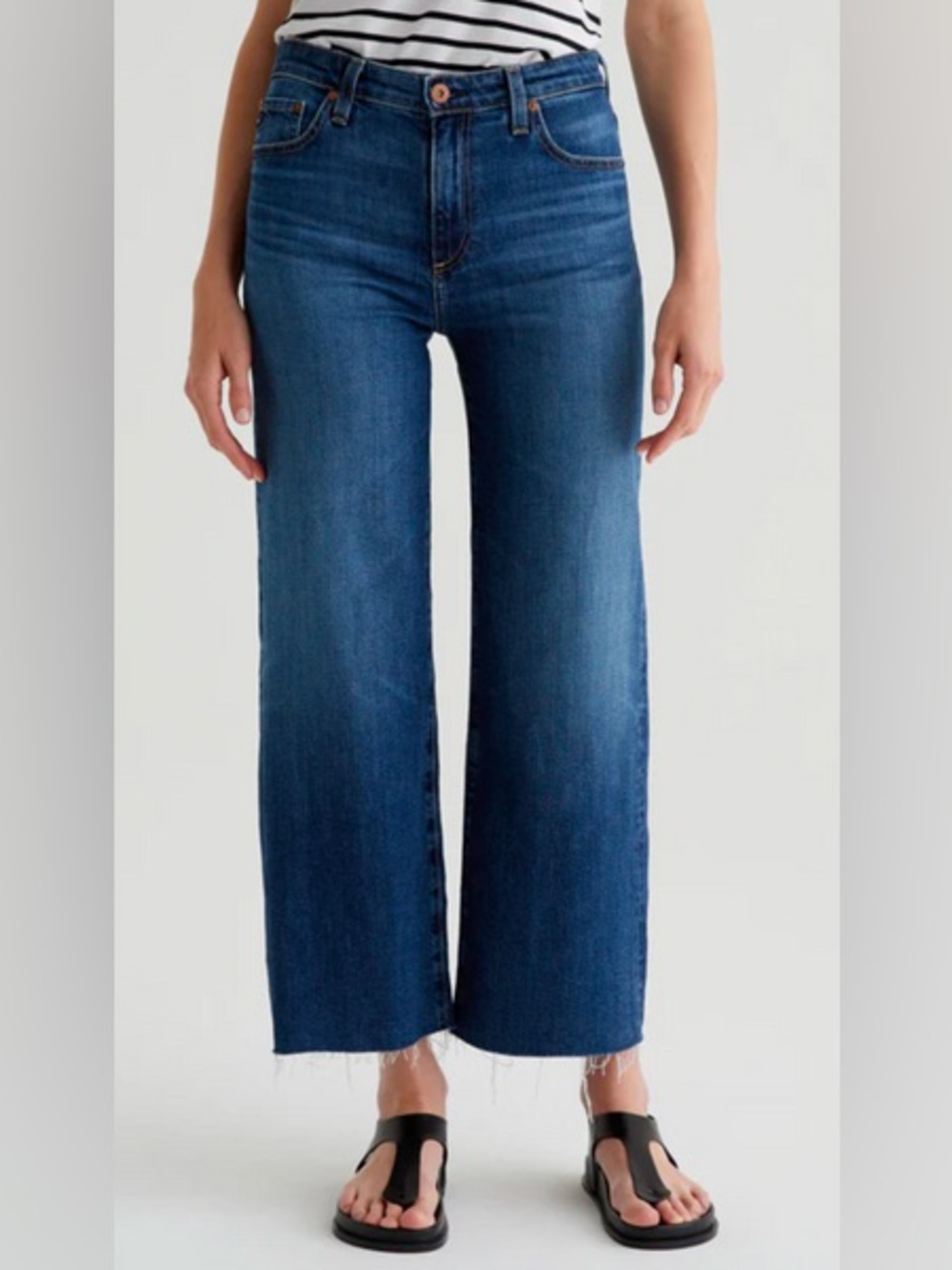 AG Jeans Adriano Goldschmied Saige Wide Leg Crop Plume Size 24